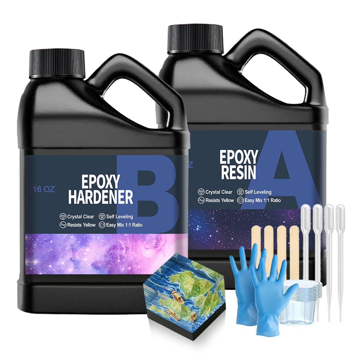 Resin Kit Cast - Zestaw przezroczystej żywicy epoksydowej 32OZ, nieżółknąca,