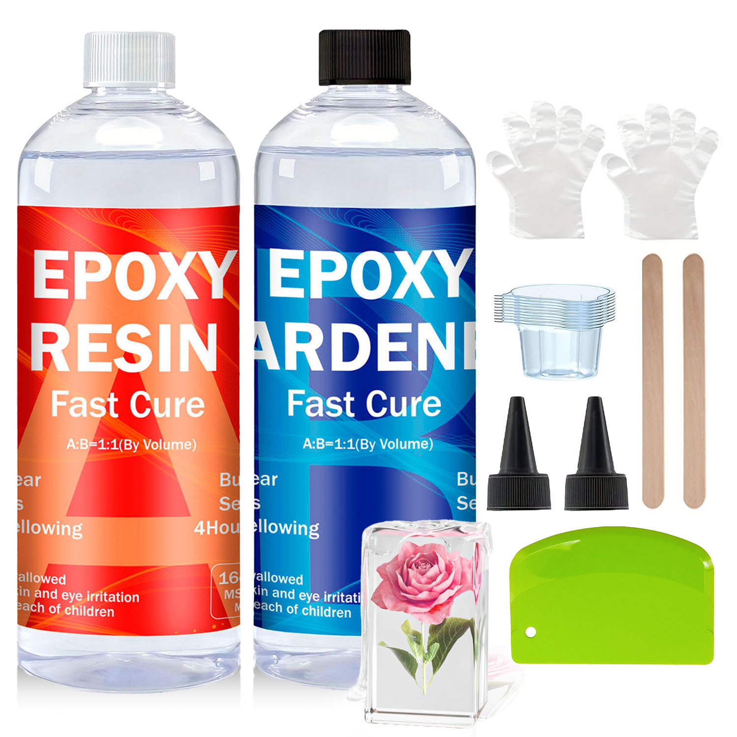 Resin Kit Cast - Przezroczysty zestaw żywicy epoksydowej 8oz/16oz/32oz, bez